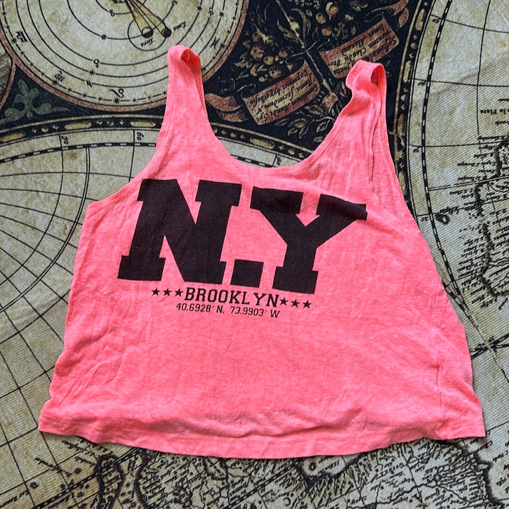 Neon Pink NY Cropped Tank (Medium)